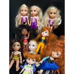 Disney Princess Mini Dolls Set Of 9 Rapunzel Moana Elsa Merida Anna Belle